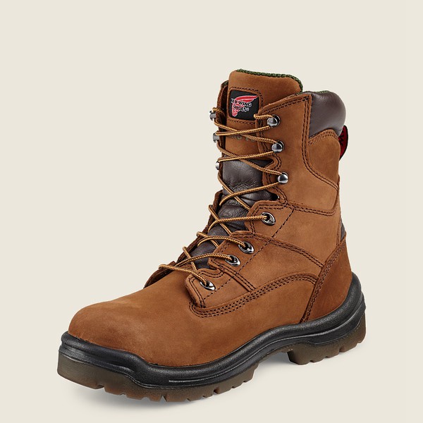 Red Wing Work Boots Brown - Mens King Toe® - 8-inch Waterproof Soft Toe - 8675-SCZLI